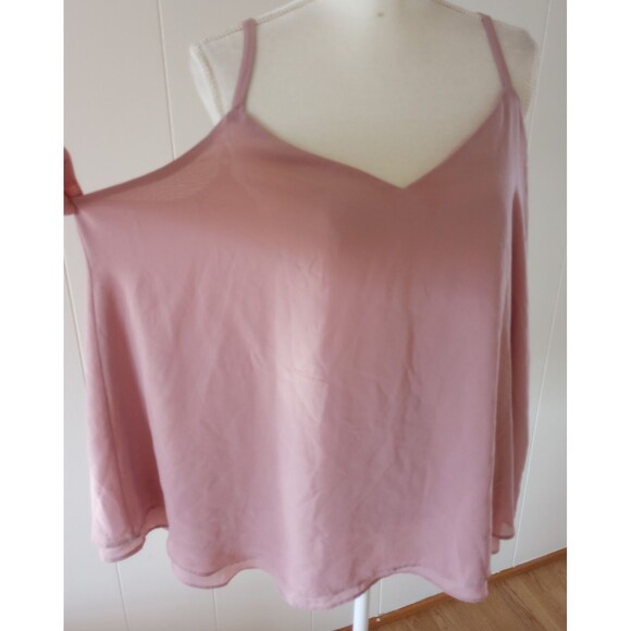 Torrid Cami tank Top Size 1 Dusty Rose Pink Adjustable Straps Layered 1X - Picture 2 of 7